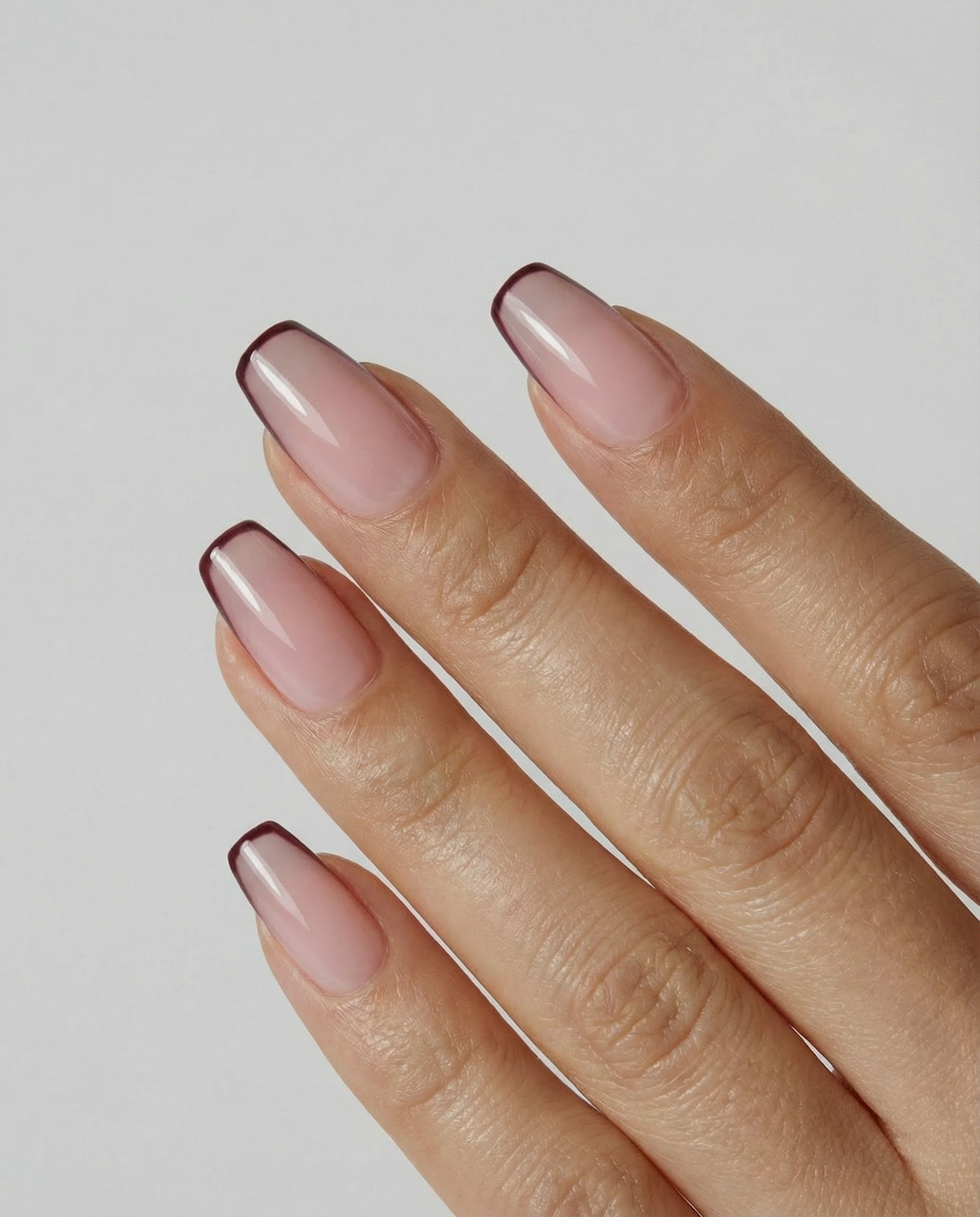 RED COFFIN FRENCH NAIL